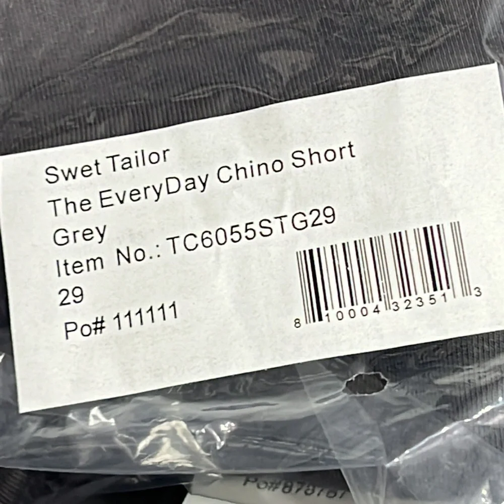 NEW Swet Tailor 29, 34 The Everyday Chino Short Grey‎